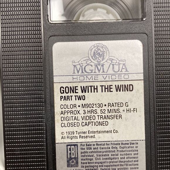Gone with the Wind Deluxe Edition 2 VHS Cassette Tape in Slip Sleeve - Picture 4 of 10